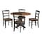 International Concepts 42 in. Solid Wood Round Drop Leaf Pedestal Table with 4 Dining Chairs in Hickory/Washed Coal K45-42DPT-23B-C2-4 - alternate 1